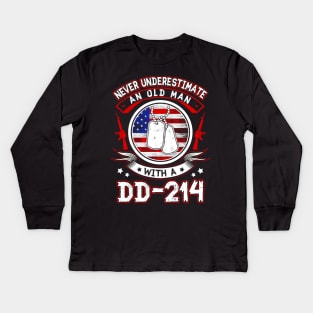 Sarcastic Us Army Veteran dd214 Kids Long Sleeve T-Shirt